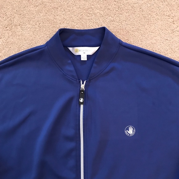 Body Glove Athletic Jacket Womens Medium Blue Pockets Unlined Zip Up Stretch - Picture 2 of 8